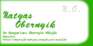 matyas obernyik business card